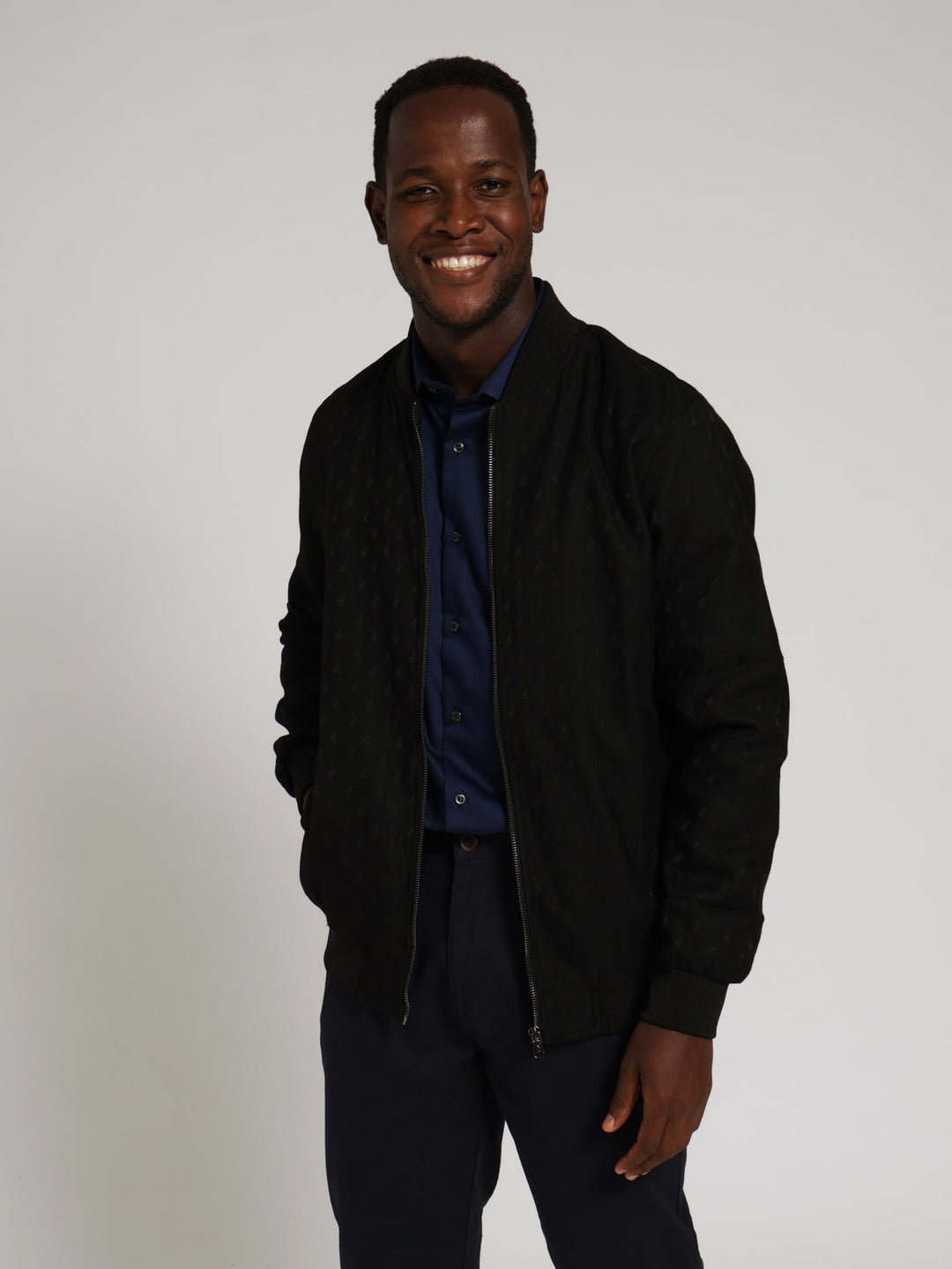 Monogram Bomber Jacket - Black