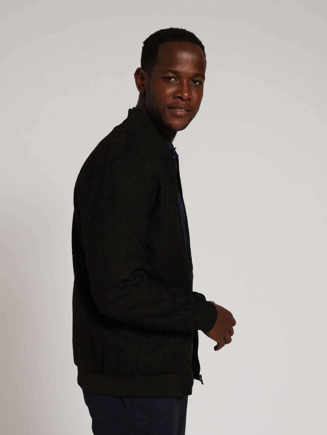 Monogram Bomber Jacket - Black