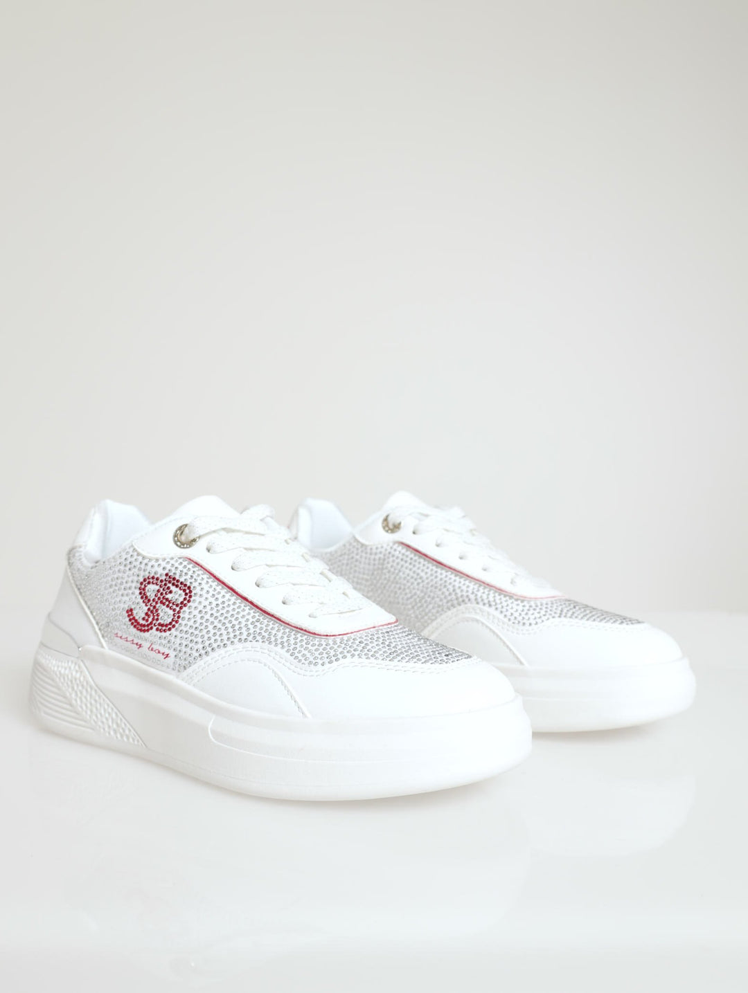 On My Way Rinestone Low Cut Sneaker - White