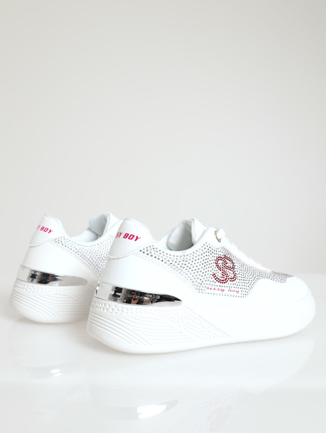 On My Way Rinestone Low Cut Sneaker - White