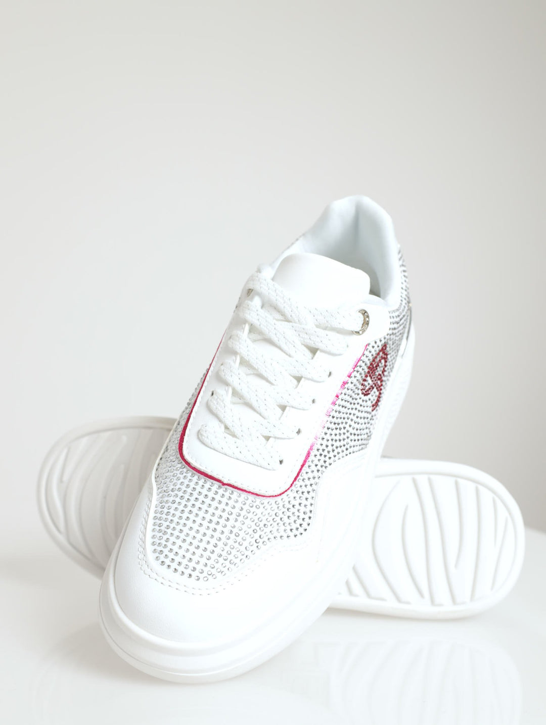 On My Way Rinestone Low Cut Sneaker - White