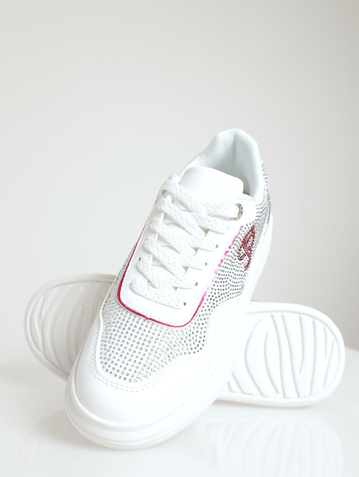 On My Way Rinestone Low Cut Sneaker - White