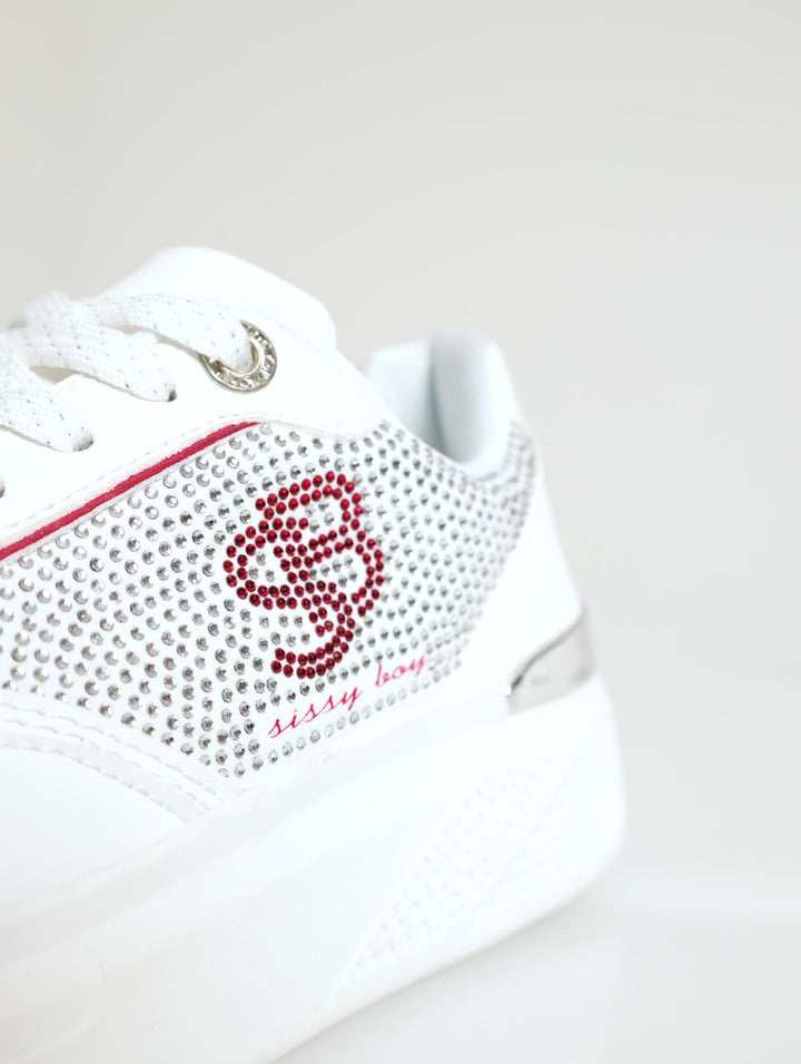 On My Way Rinestone Low Cut Sneaker - White