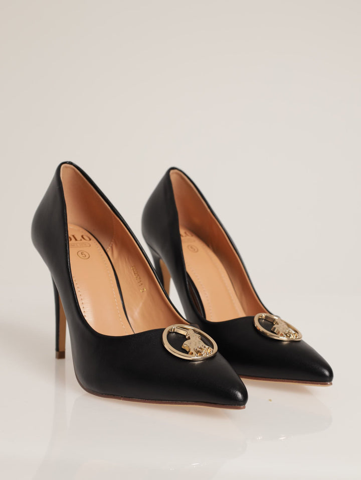 Circle Pony Trim Pump Heel - Black