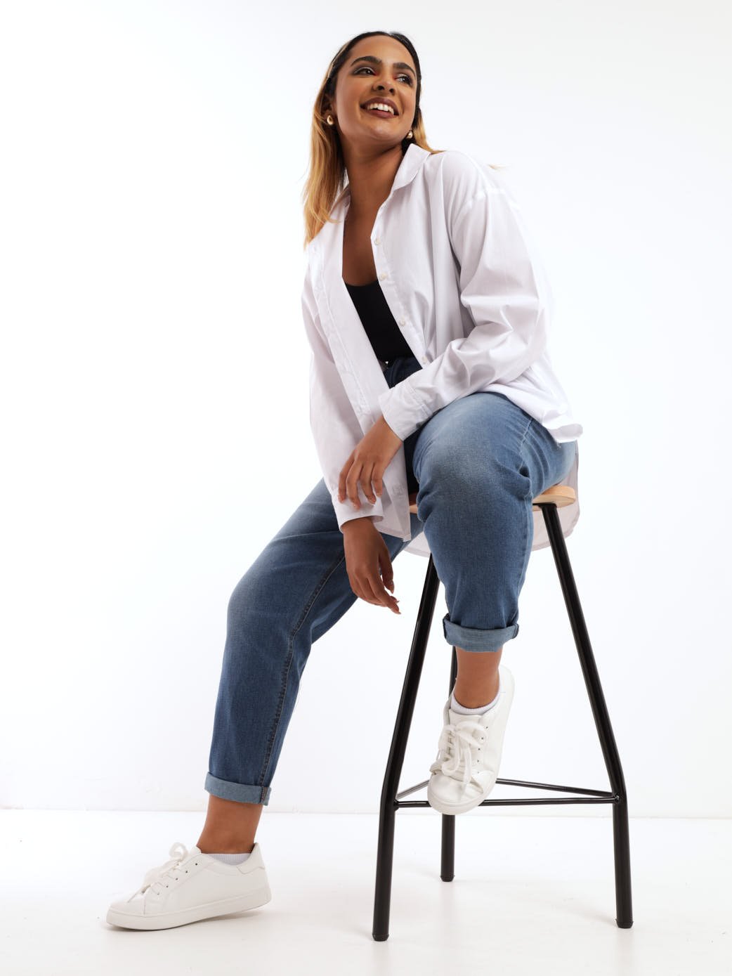 Ladies Oversized Shirt - White