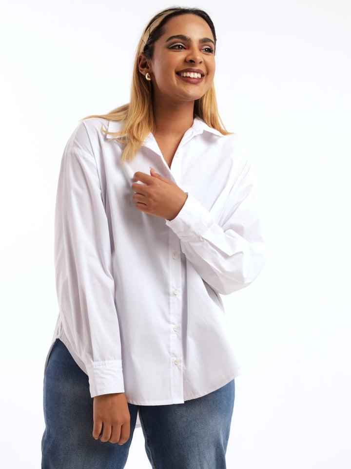 Ladies Oversized Shirt - White