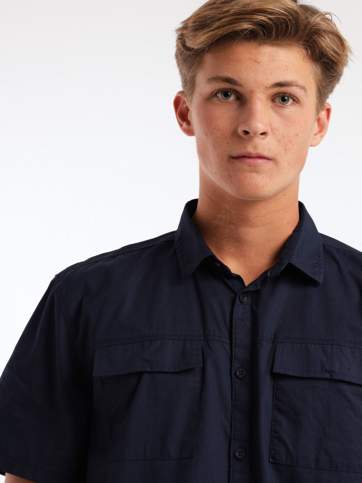 Mens Short Sleeve Utility Shirt