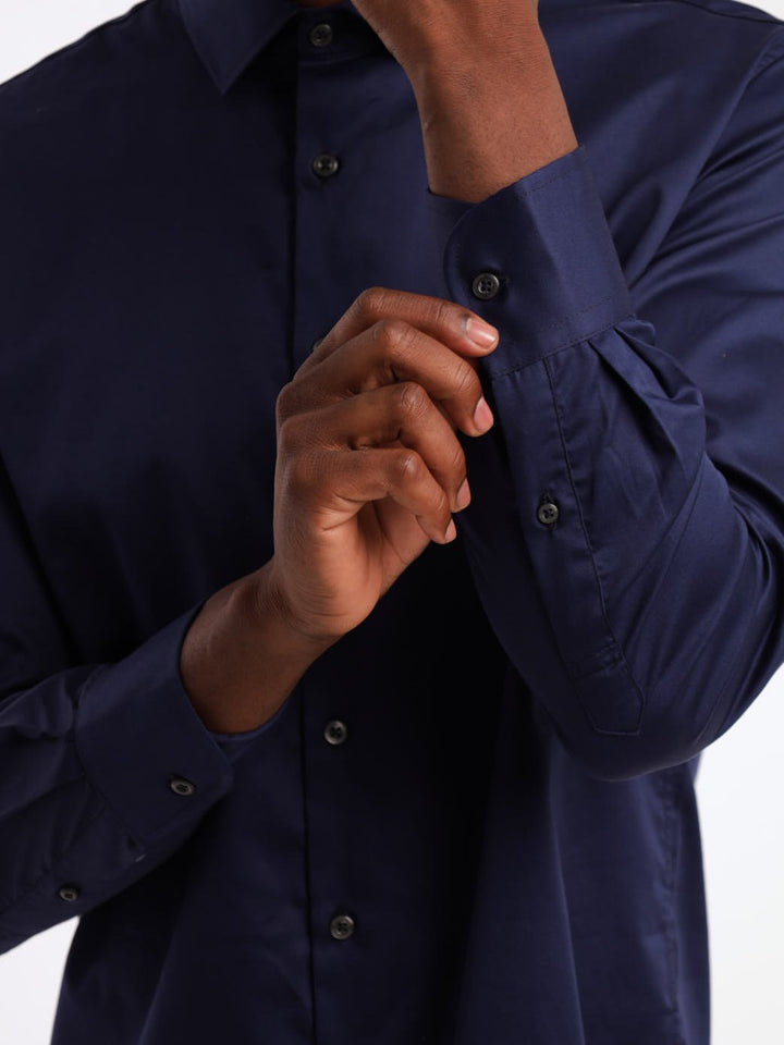 Men's Long Sleeve Shirt - Navy