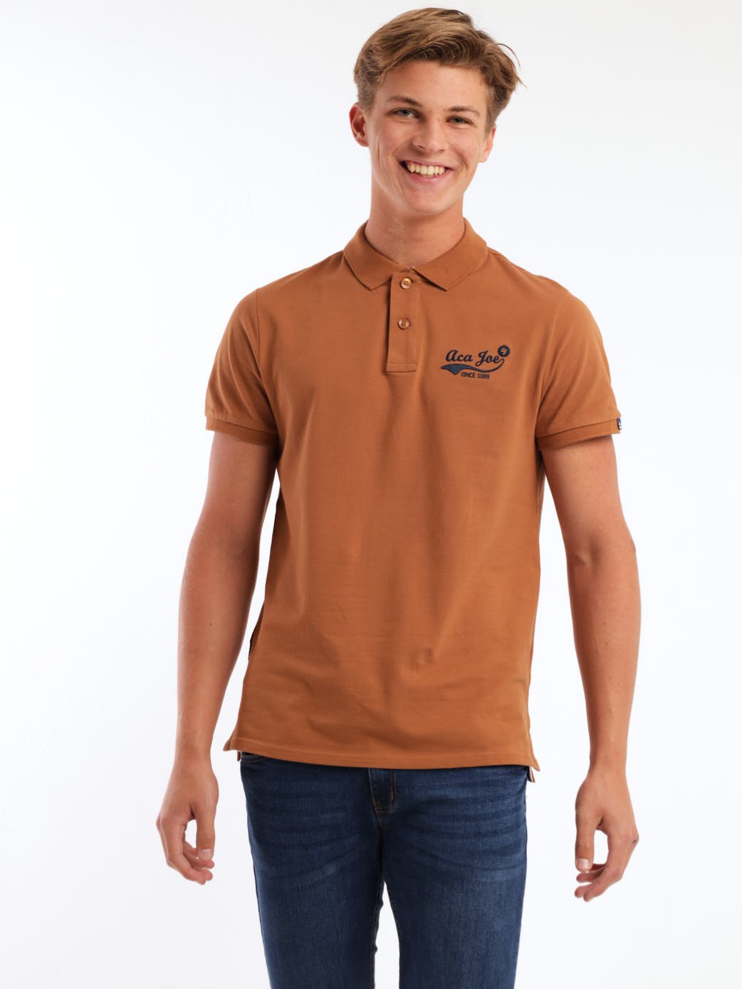 Men's Embroidered Golfer - Brown