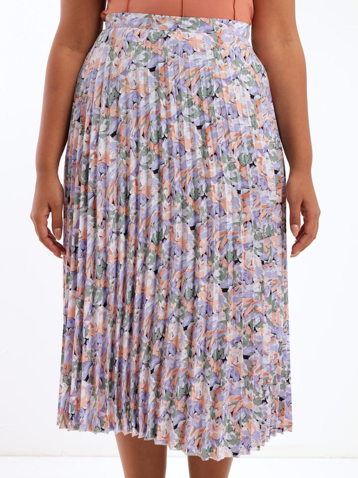 Ladies Floral Pleated Skirt