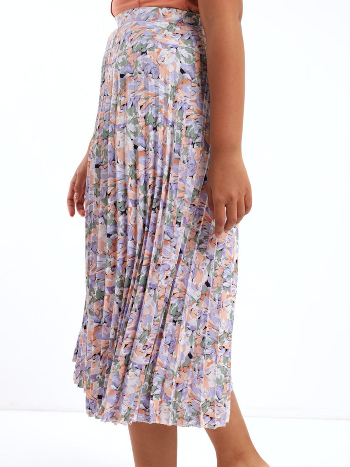 Ladies Floral Pleated Skirt