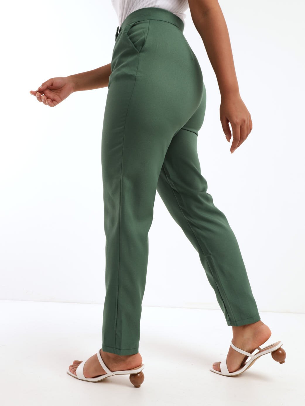 Ladies Slim Leg Pant - Forest Green
