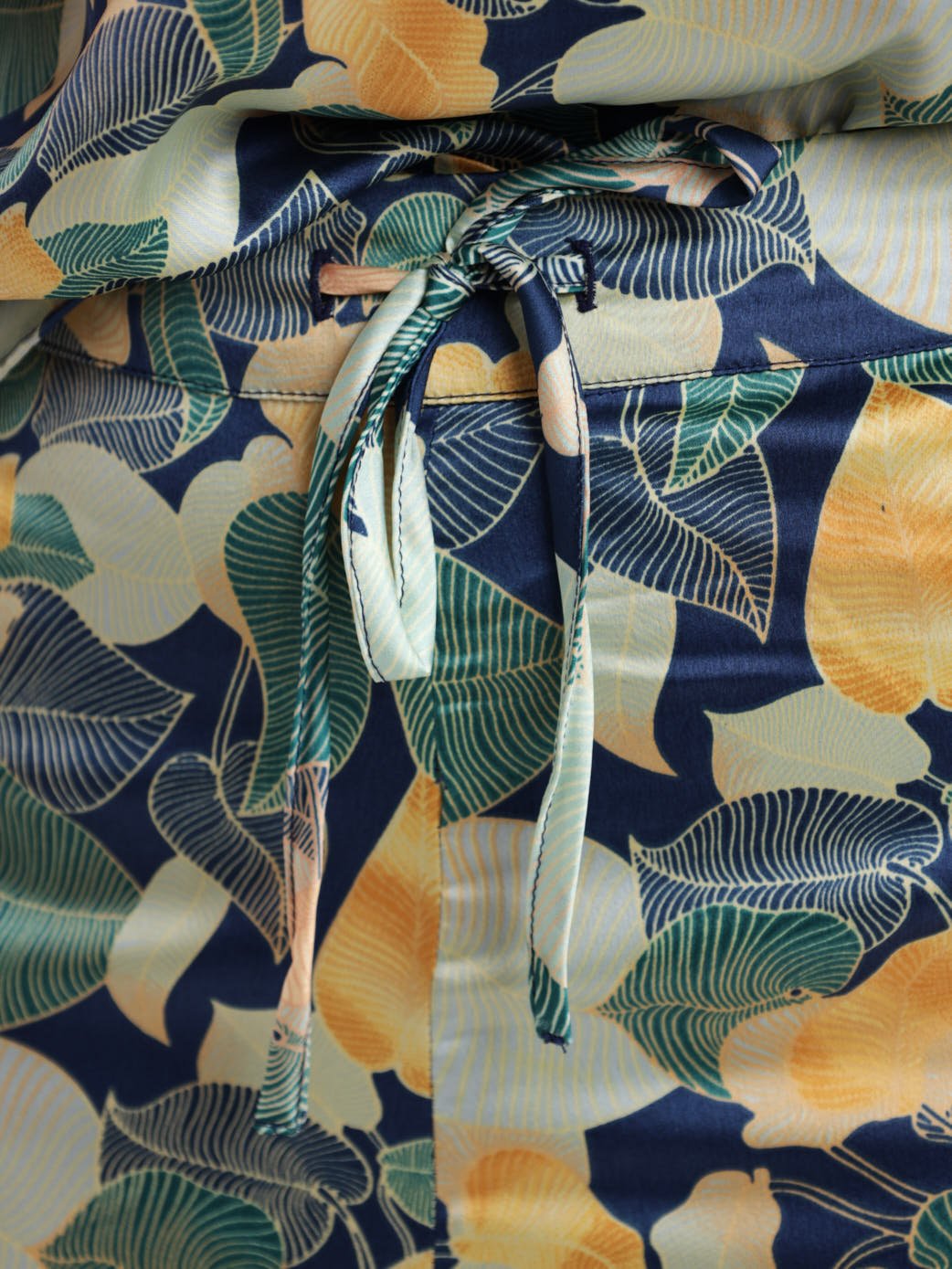 Ladies Printed Satin Cami & Short Sleepwear Set - Dark Blue