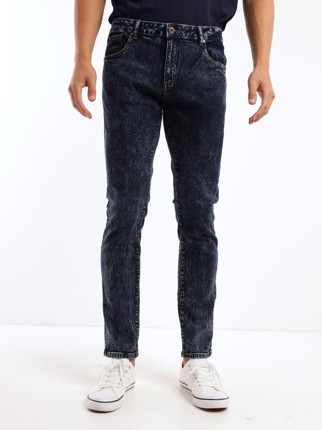 Men's Acid Wash Ink Skinny Denim Jean