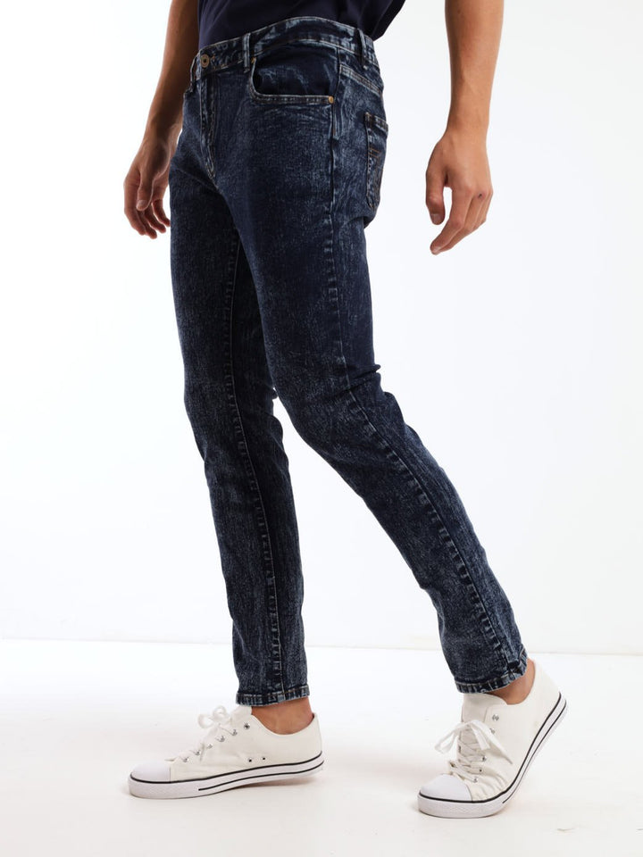 Men's Acid Wash Ink Skinny Denim Jean