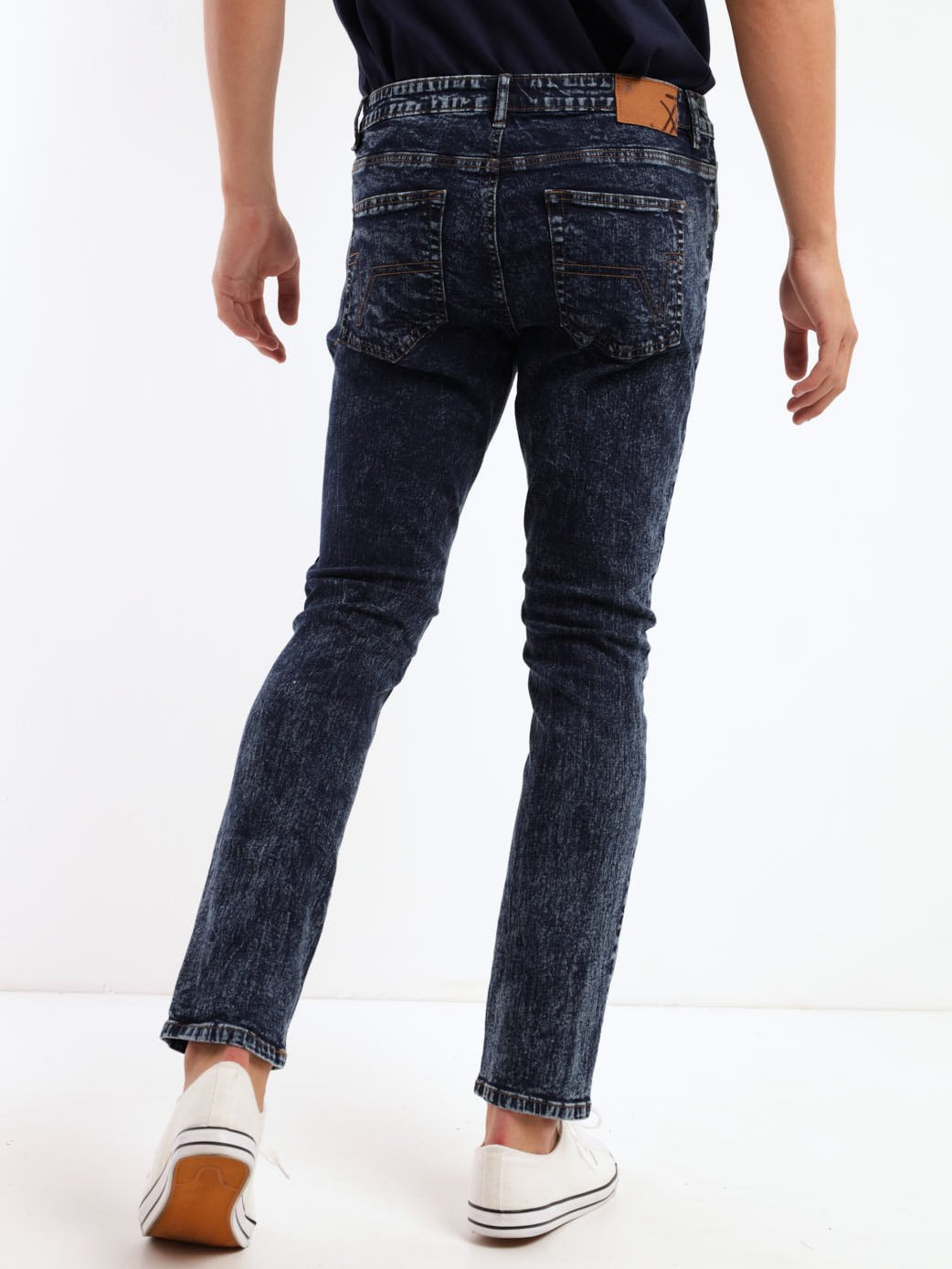Men's Acid Wash Ink Skinny Denim Jean