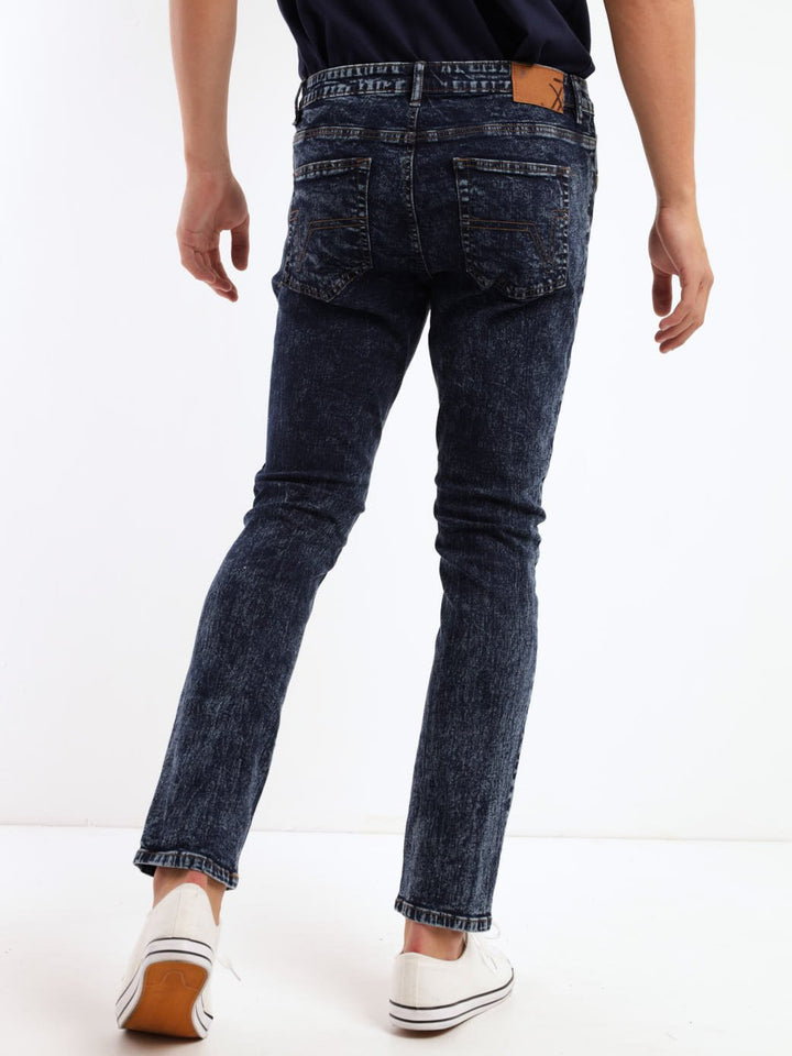 Men's Acid Wash Ink Skinny Denim Jean