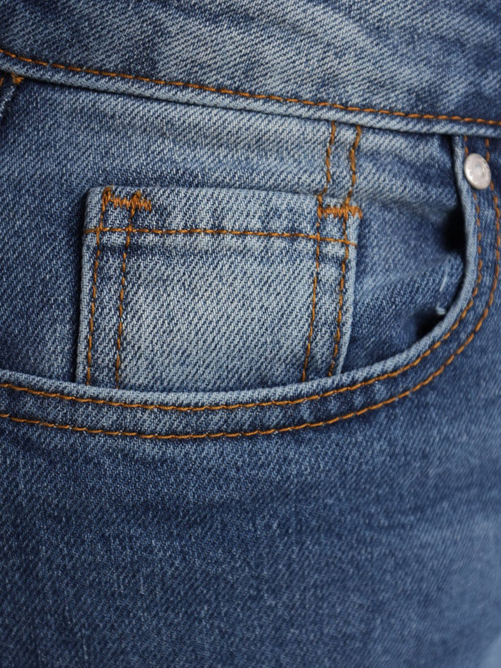 Ladies Stonewash Stretch Denim Mom Jean