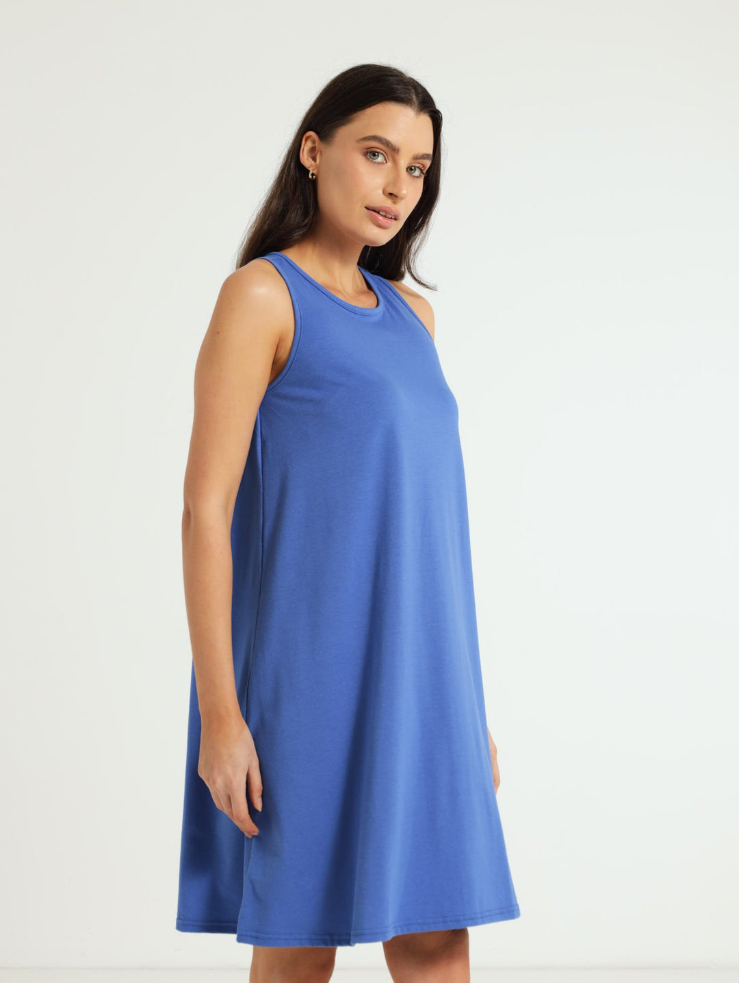 Cutaway Knit Aline Dress - Royal Blue