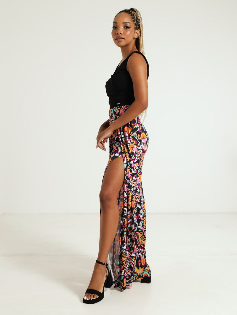 Mixed Jumpsuit With Front Slits