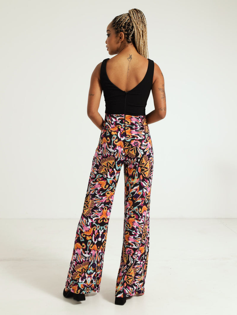 Mixed Jumpsuit With Front Slits