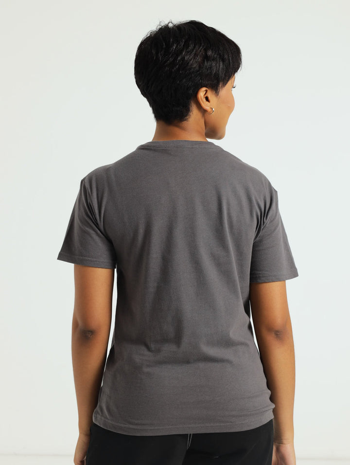 Regular Palm Girl Tee - Charcoal