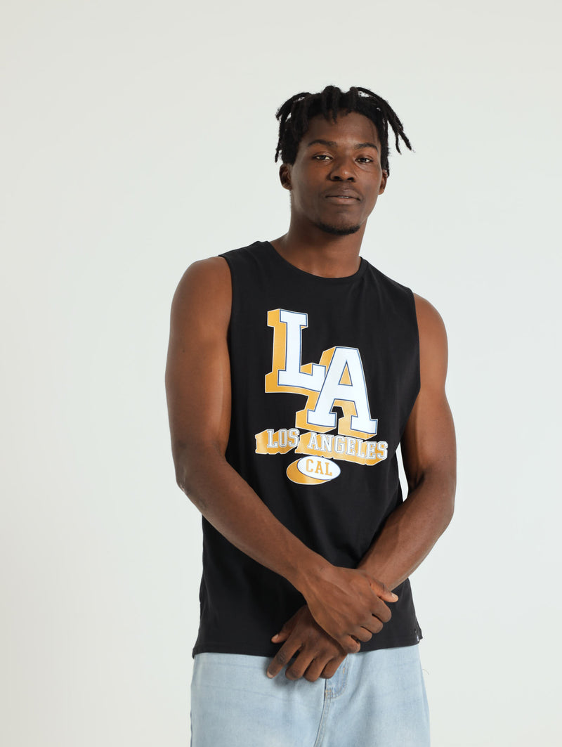 La Muscle Hugger Tee - Black