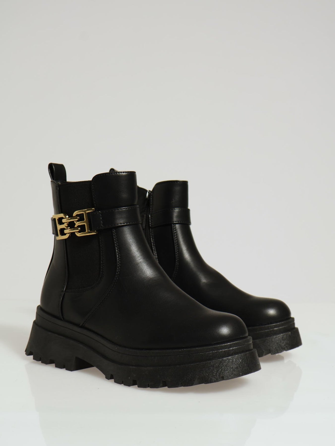 Chunky Monogram Trim Chelsea Boot Black Edgars