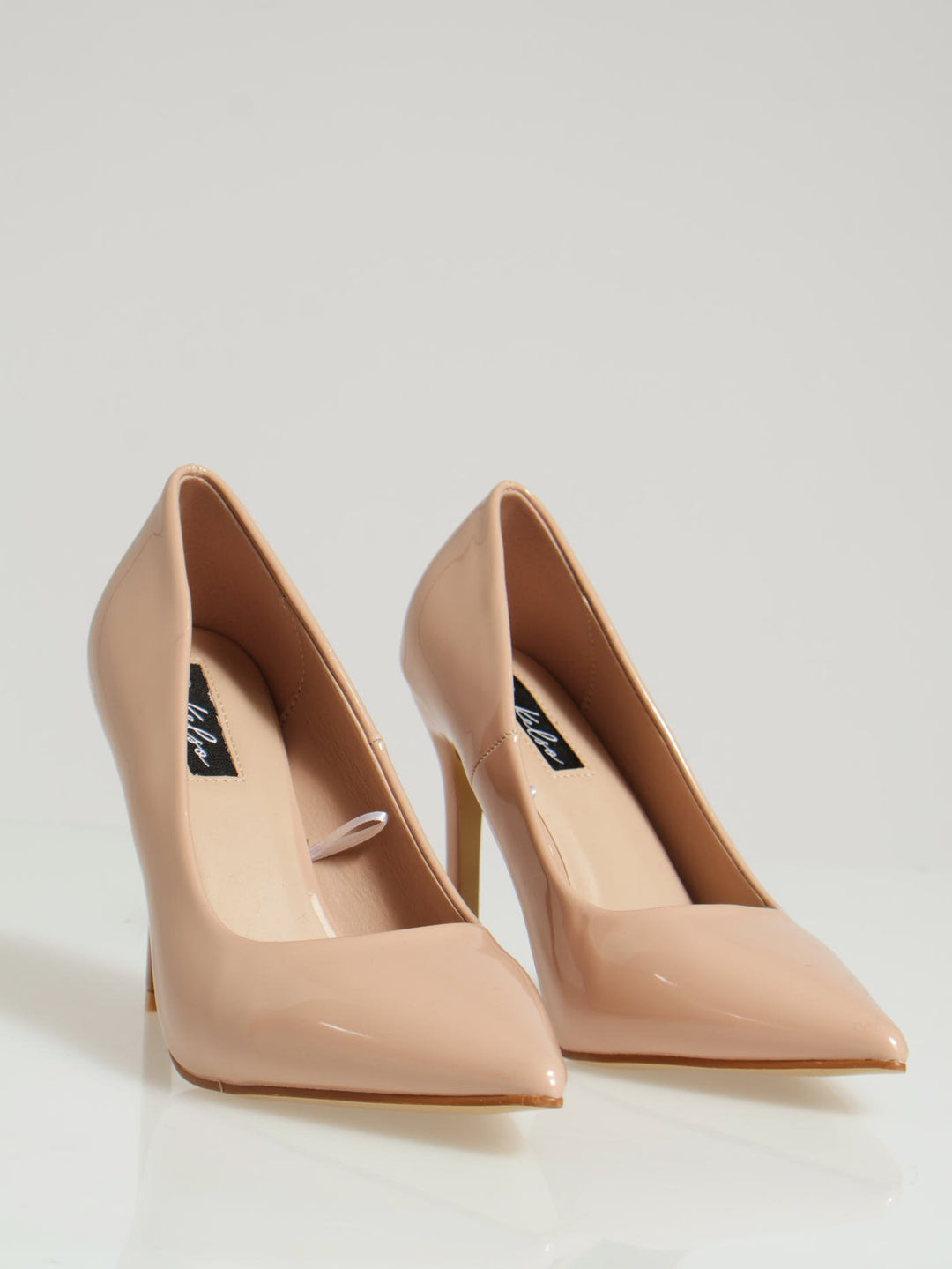 Patent Pointy Fashion Court Heel - Nude