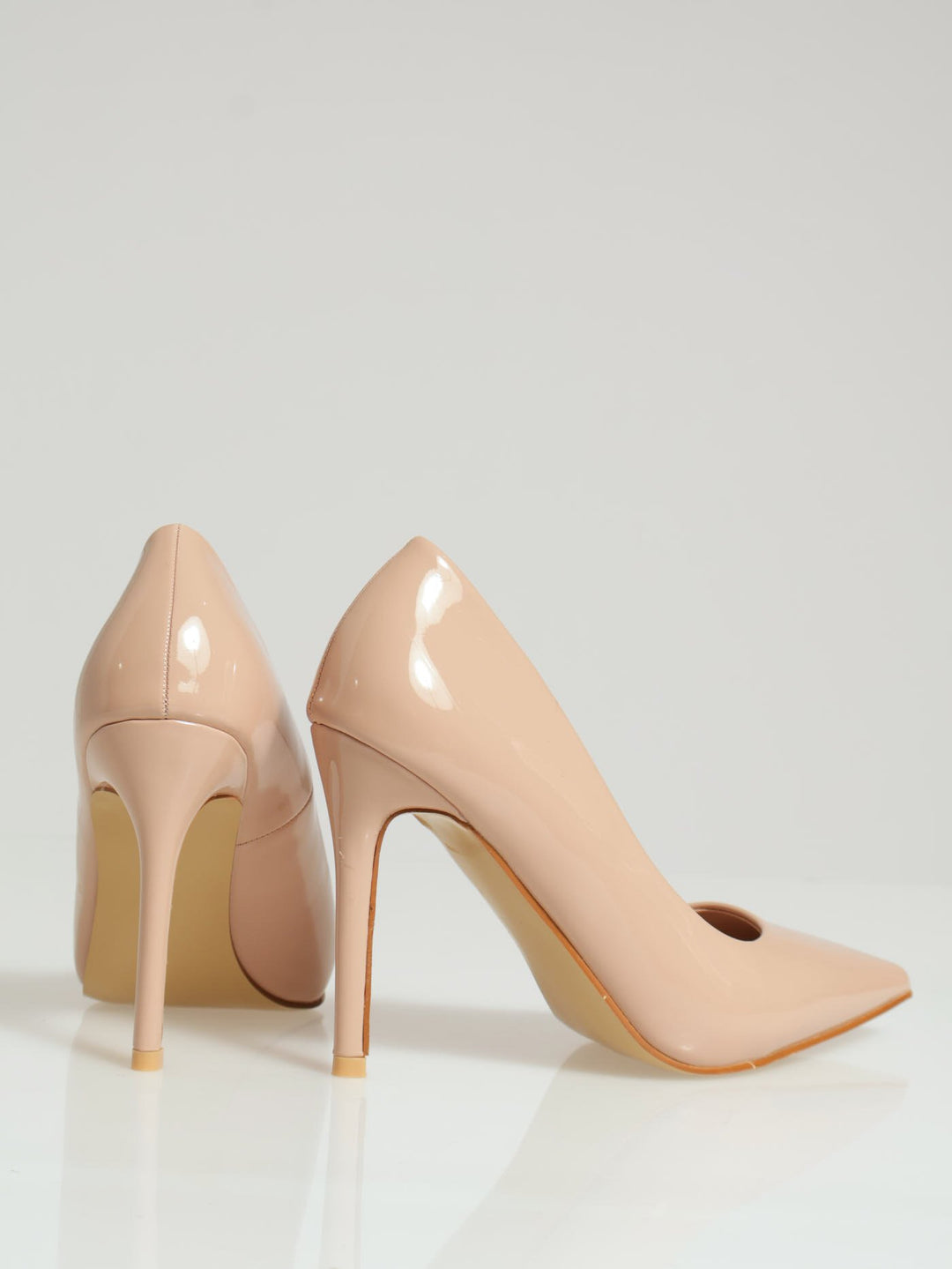 Patent Pointy Fashion Court Heel - Nude