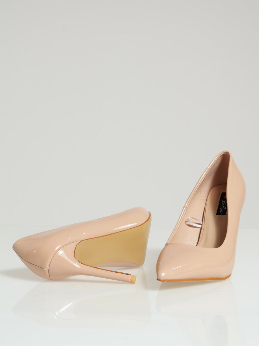 Patent Pointy Fashion Court Heel - Nude