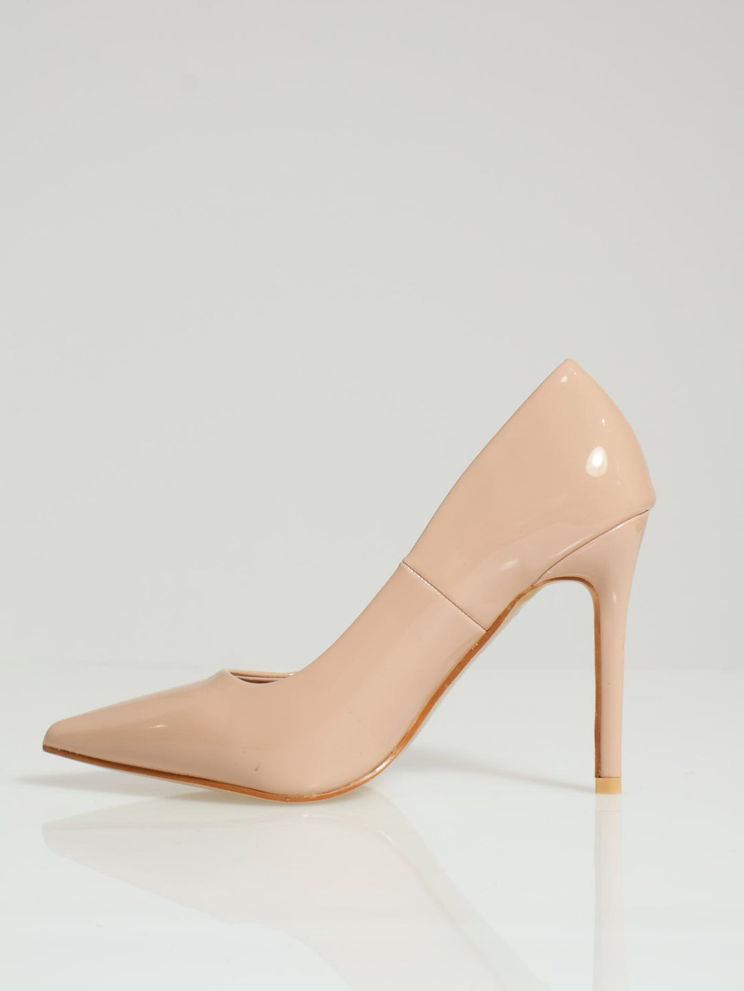 Patent Pointy Fashion Court Heel - Nude