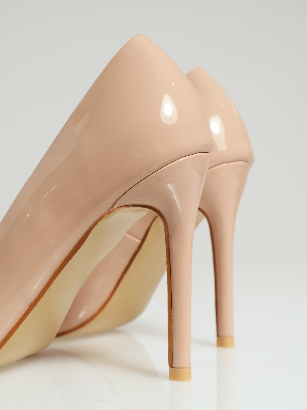 Patent Pointy Fashion Court Heel - Nude