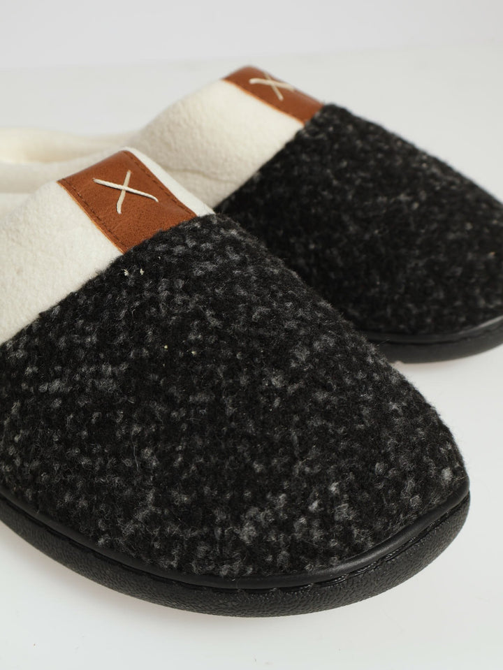 Comfort Half Open Back Slipper - Black