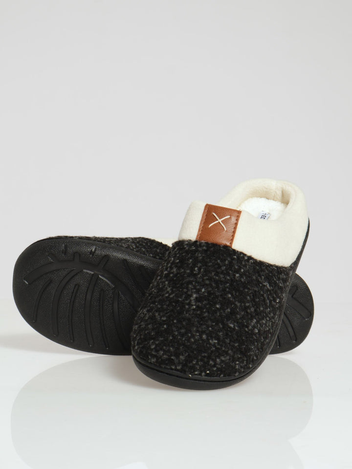 Comfort Half Open Back Slipper - Black