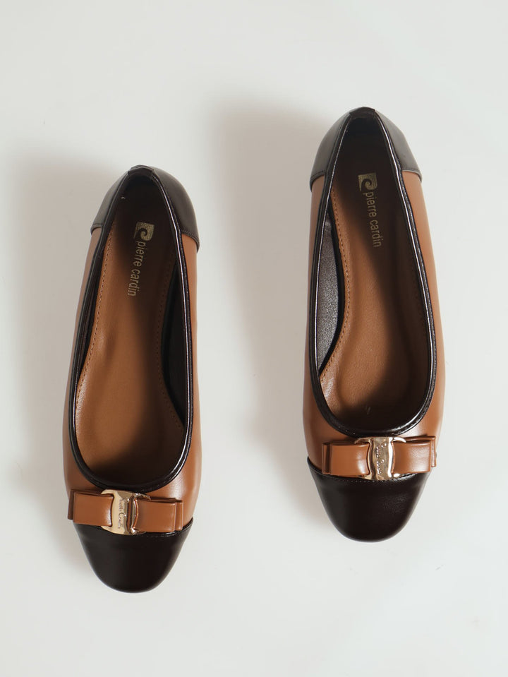 Square Toe Bow Trim Pump - Coffee