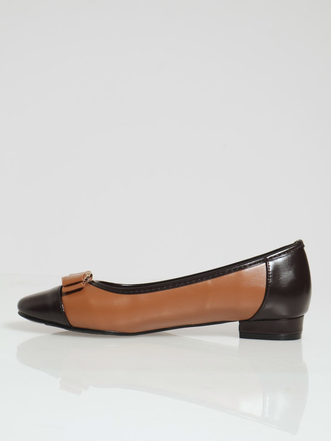 Square Toe Bow Trim Pump - Coffee