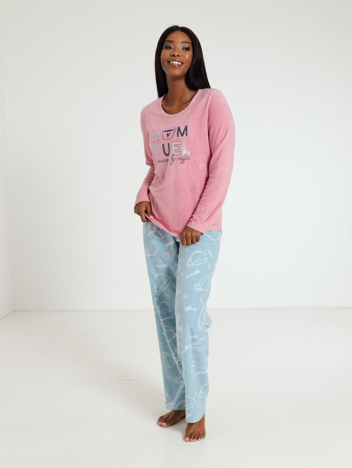 Micro Polar Fleece Pj Set - Pink