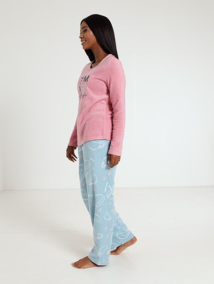 Micro Polar Fleece Pj Set - Pink