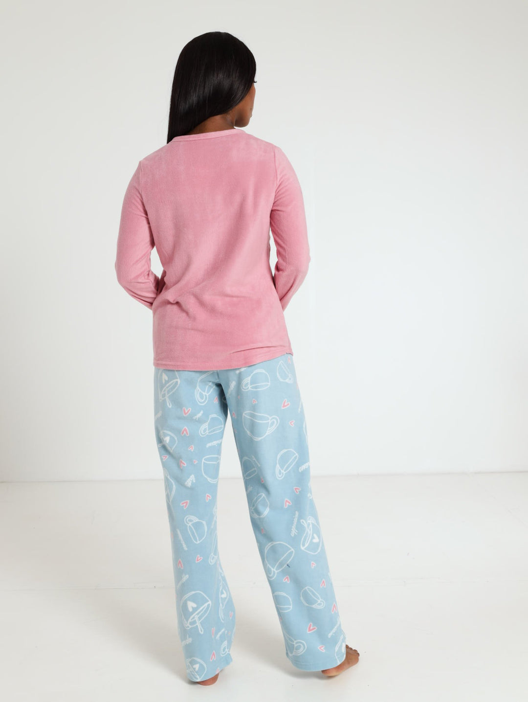 Micro Polar Fleece Pj Set - Pink