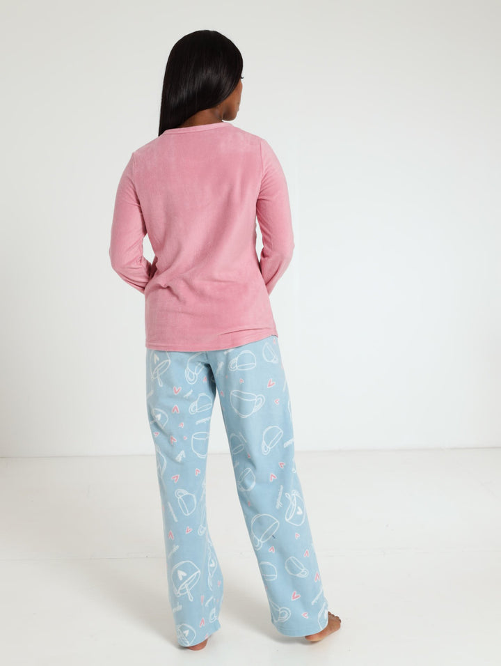 Micro Polar Fleece Pj Set - Pink