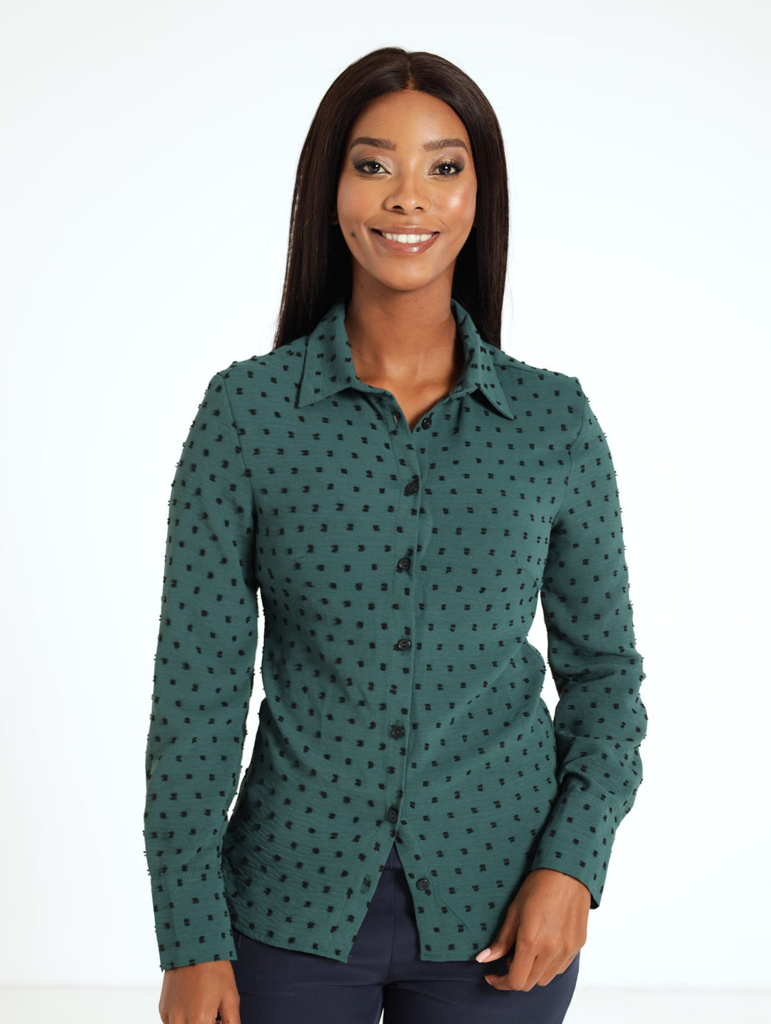 Classic Formal Dobby Shirt - Dark Green