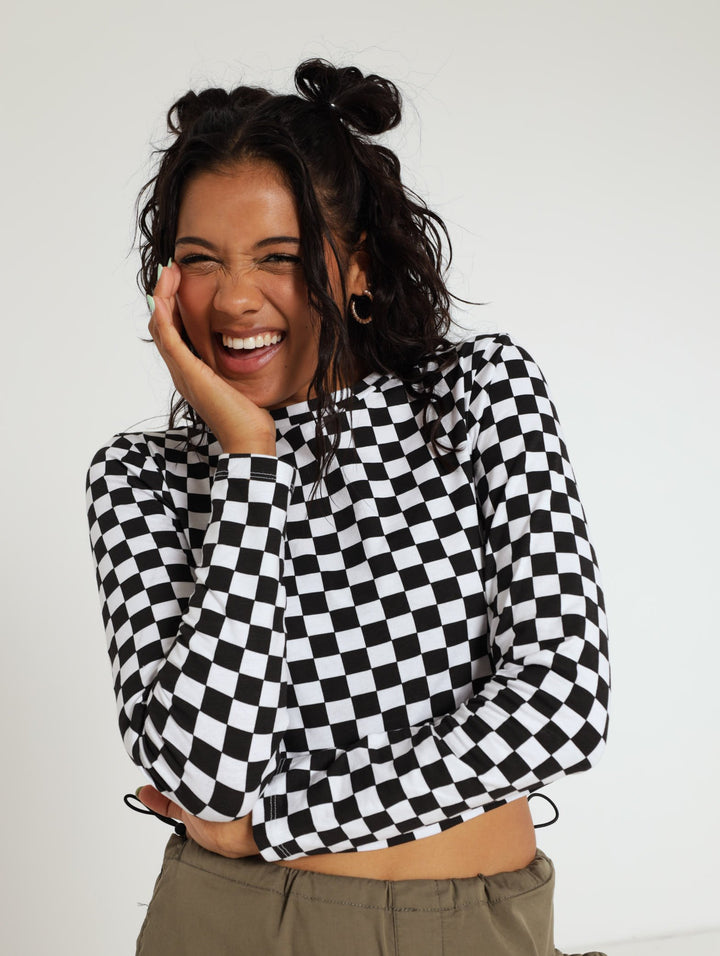 Checkerboard Tee - Black