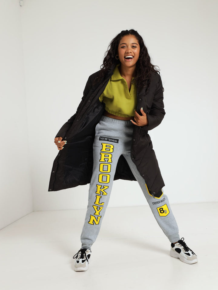 Longer Length Puffer Jacket - Black