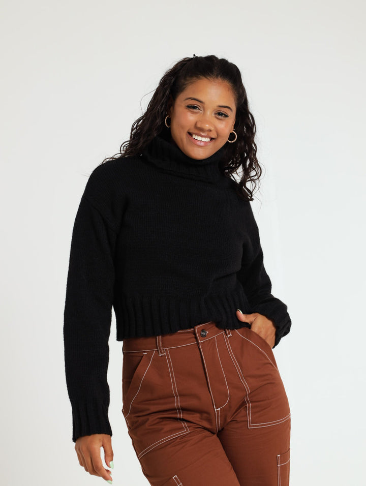 Plain Polo Neck - Black