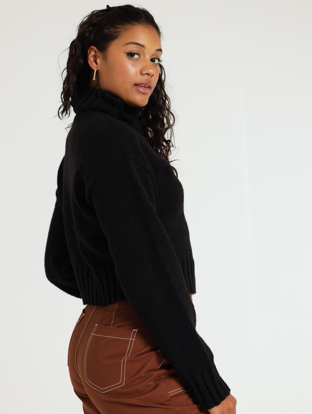 Plain Polo Neck - Black