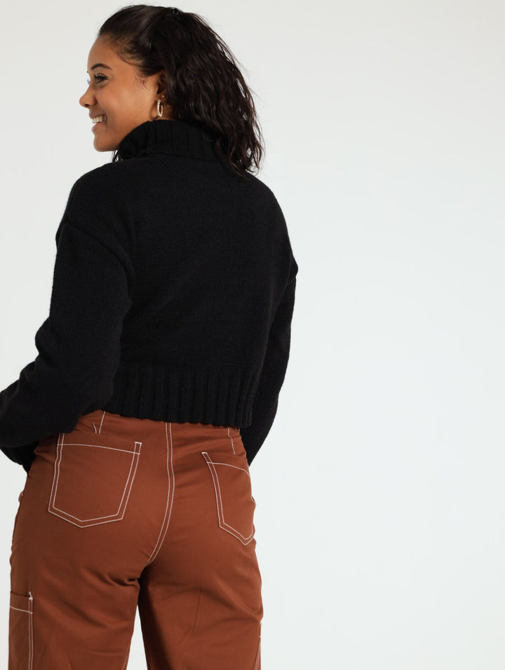 Plain Polo Neck - Black