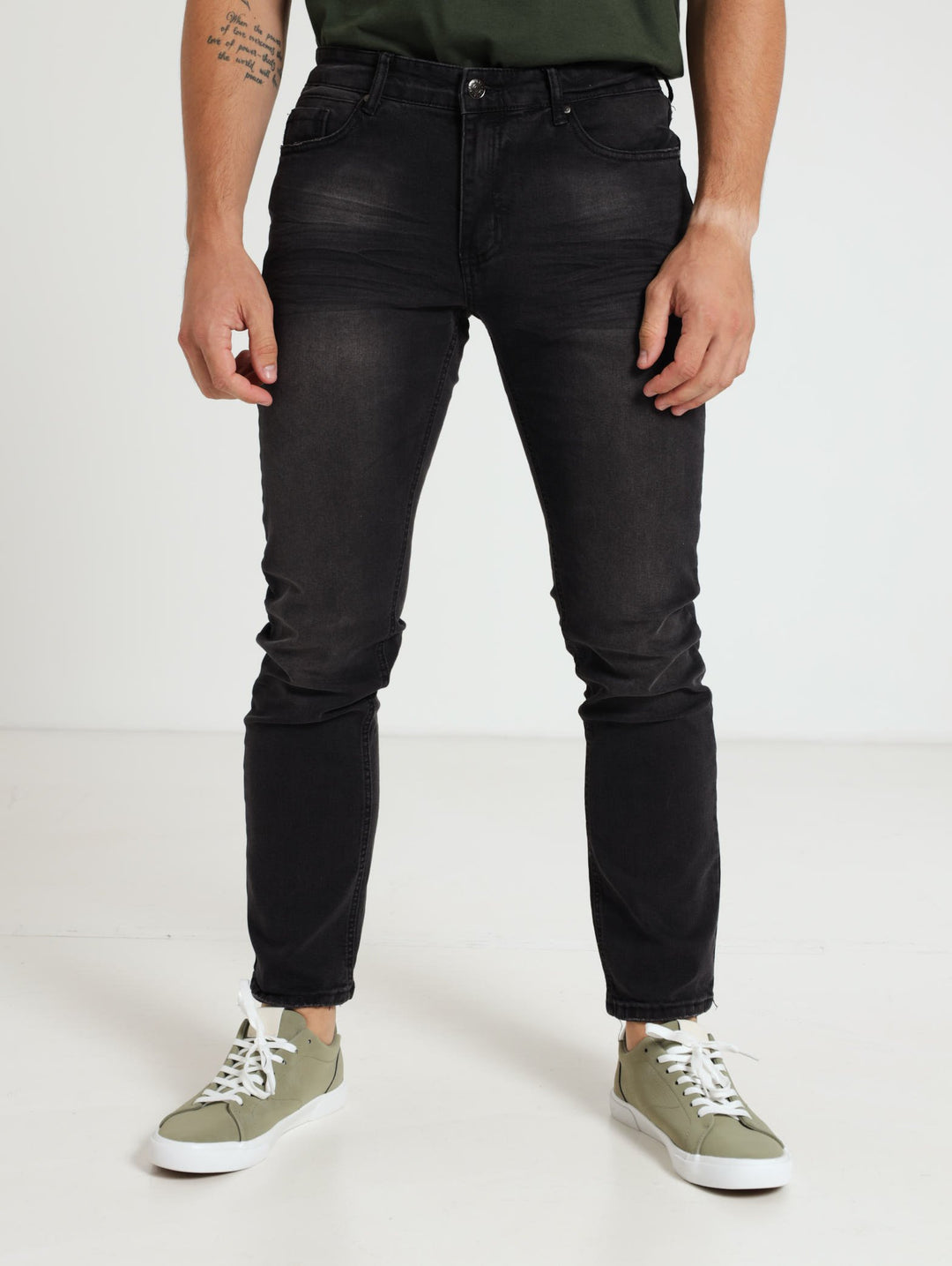 Steve Slim Denim Jean - Charcoal