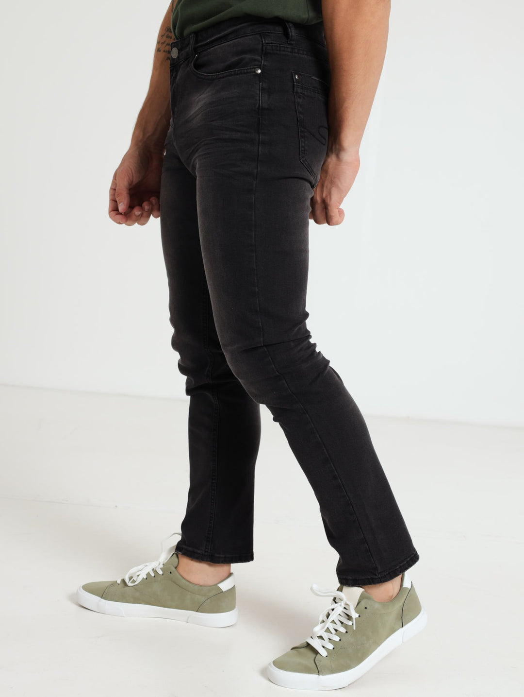 Steve Slim Denim Jean - Charcoal