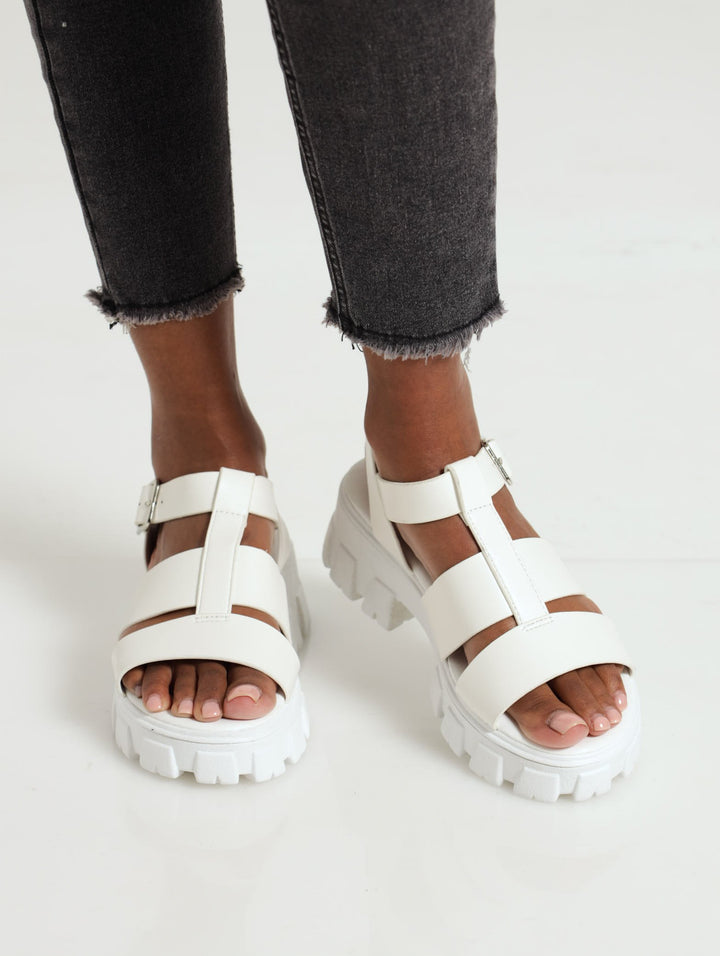 Chunky Thick Strap Sandal - Off White